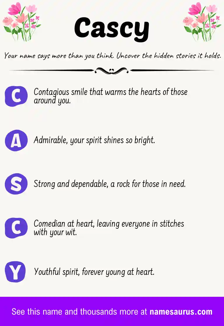 Acrostic poem about Cascy.