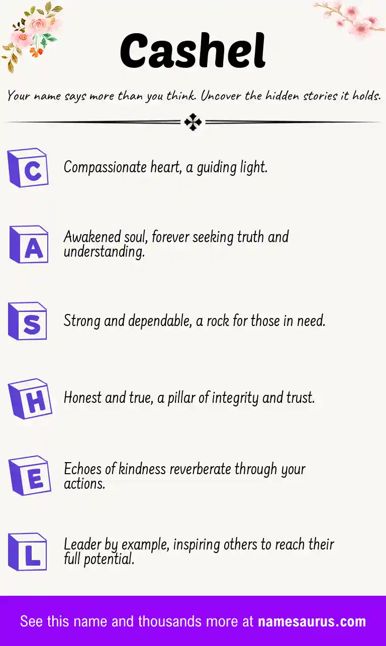 Acrostic poem about Cashel.
