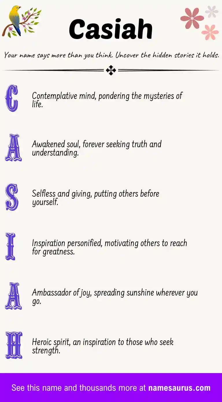 Acrostic poem about Casiah.