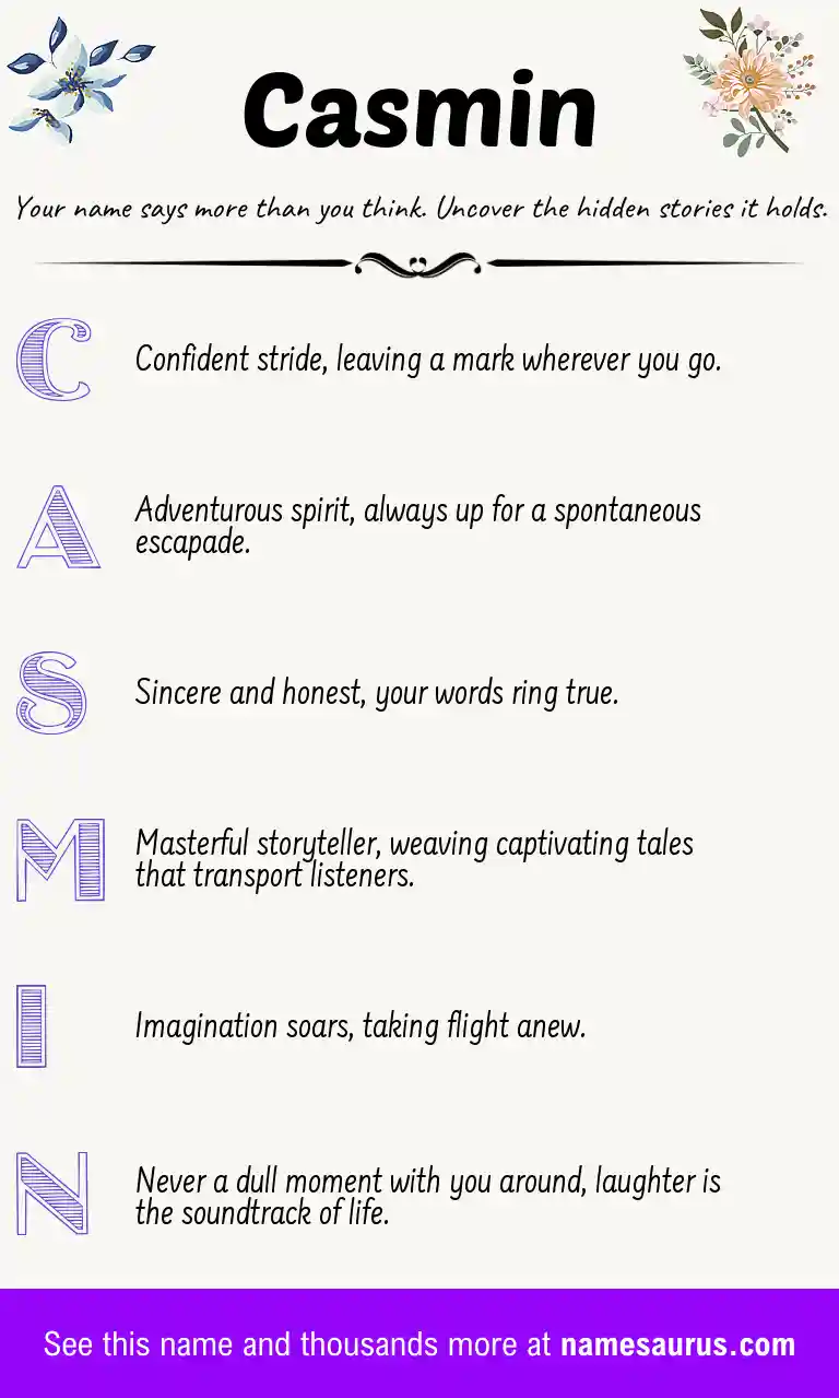 Acrostic poem about Casmin.