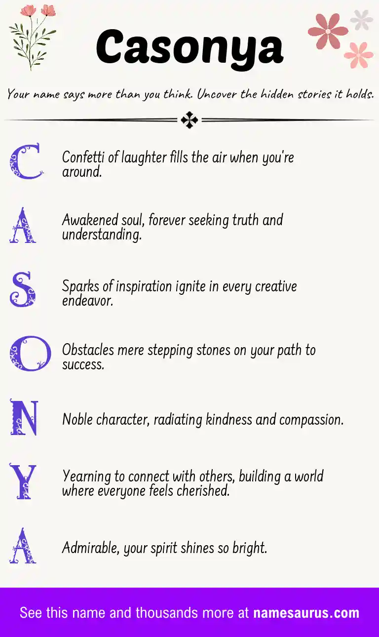 Acrostic poem about Casonya.