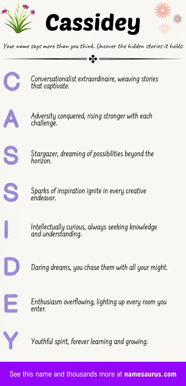 Acrostic poem about Cassidey.