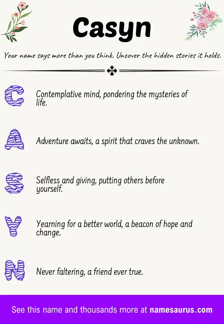Acrostic poem about Casyn.