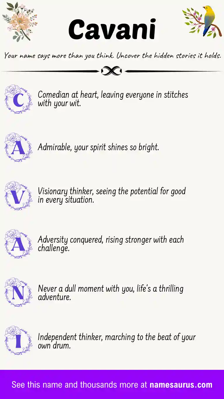 Acrostic poem about Cavani.