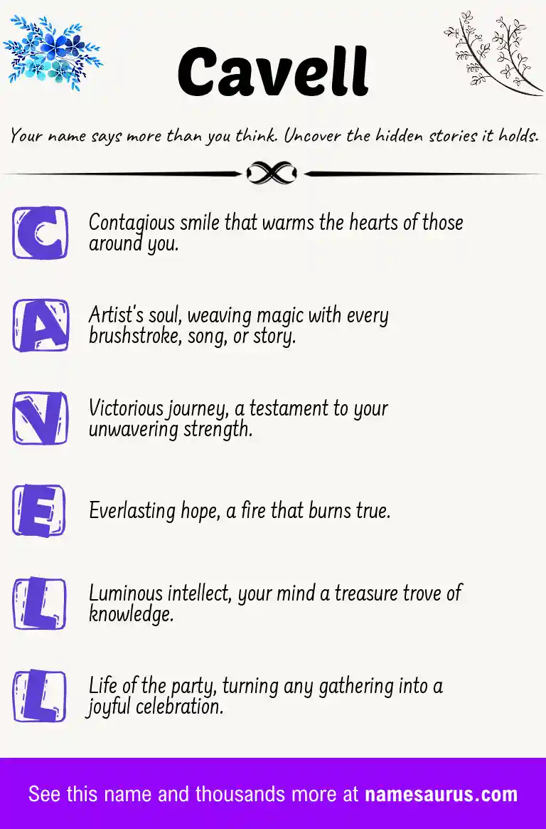 Acrostic poem about Cavell.