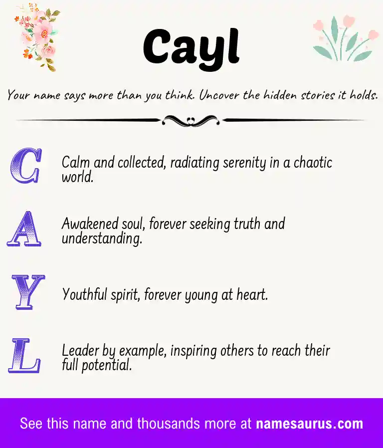 Acrostic poem about Cayl.