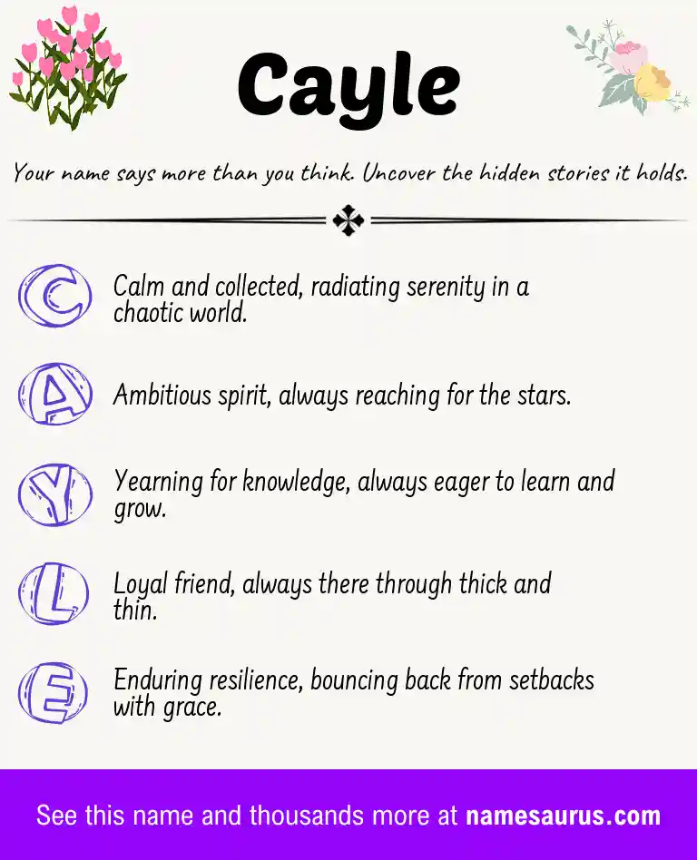Acrostic poem about Cayle.