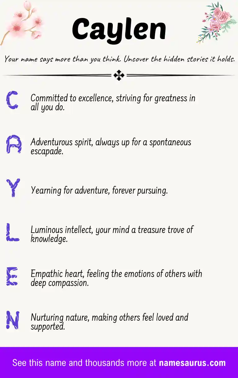 Acrostic poem about Caylen.