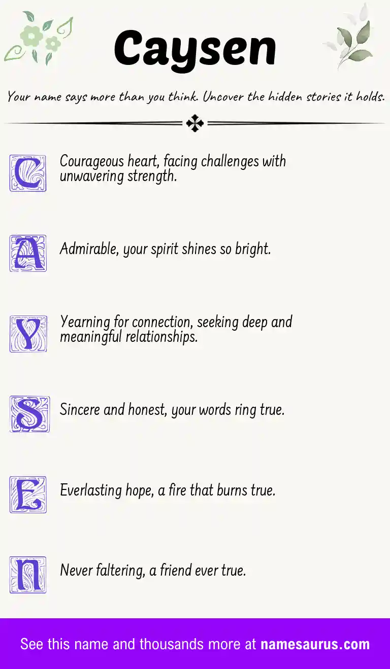 Acrostic poem about Caysen.