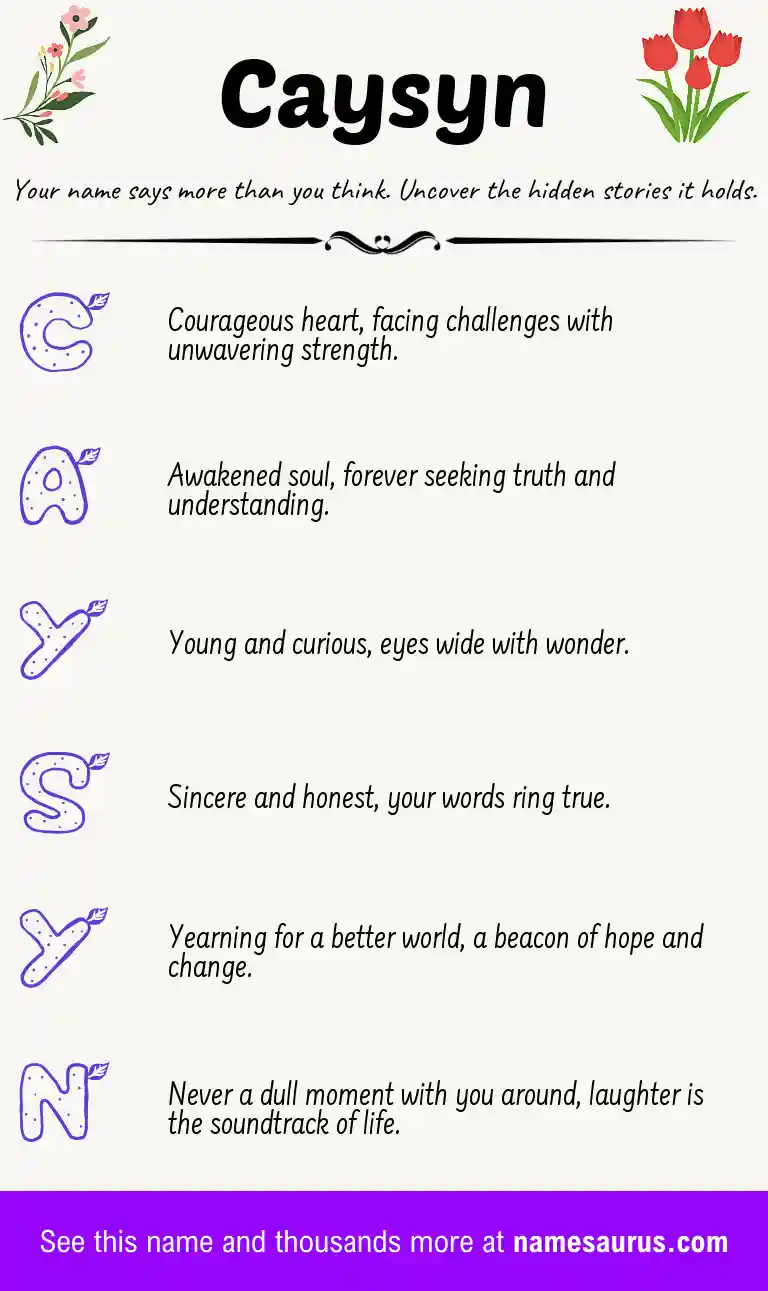 Acrostic poem about Caysyn.