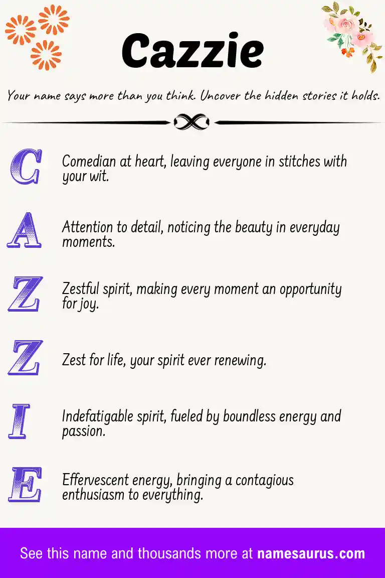 Acrostic poem about Cazzie.