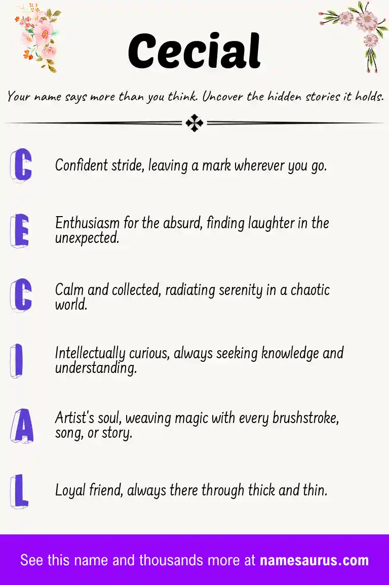Acrostic poem about Cecial.