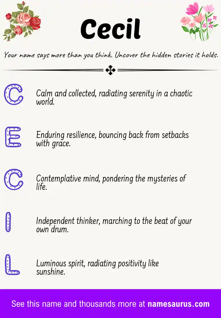 Acrostic poem about Cecil.