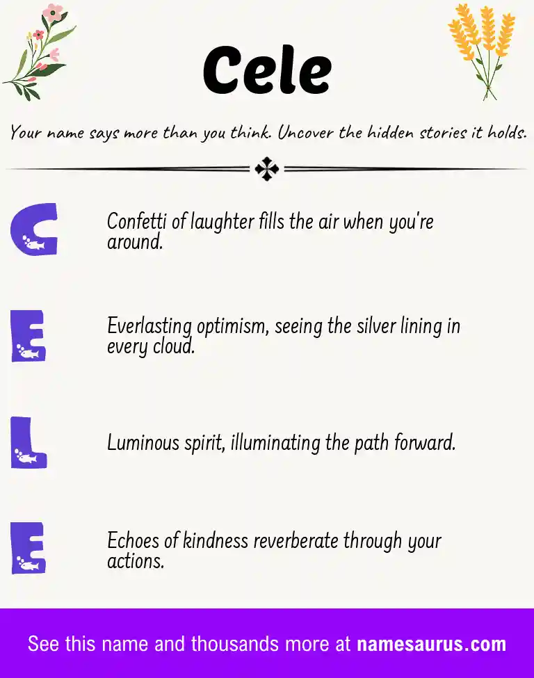 Acrostic poem about Cele.