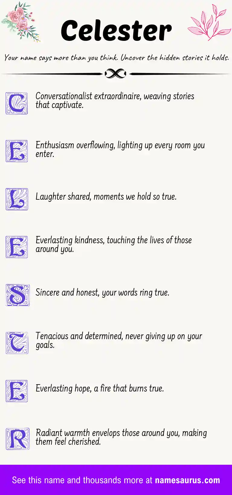 Acrostic poem about Celester.