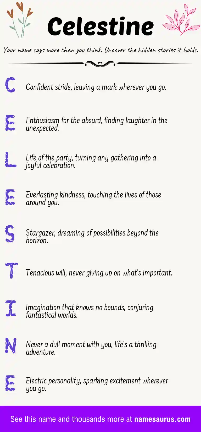 Acrostic poem about Celestine.