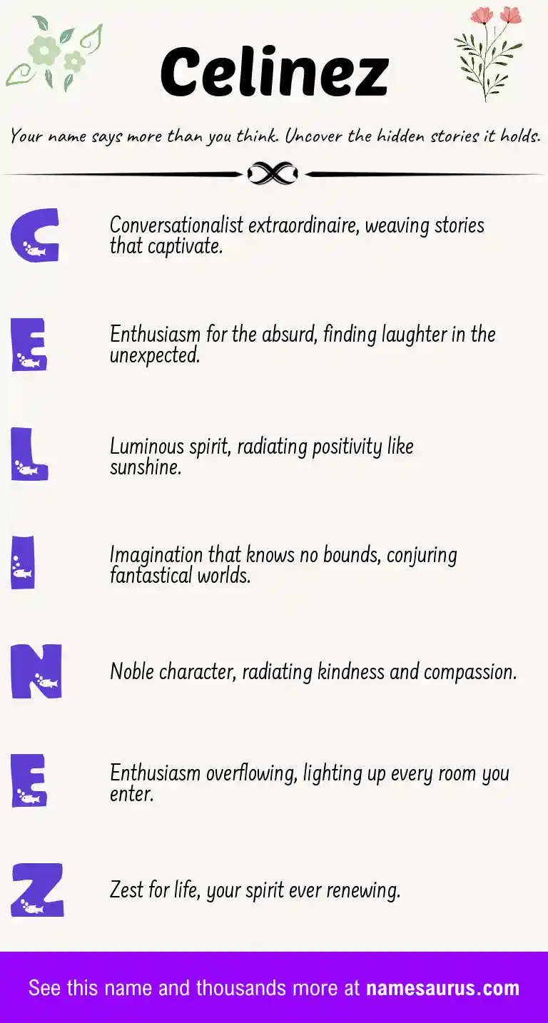 Acrostic poem about Celinez.