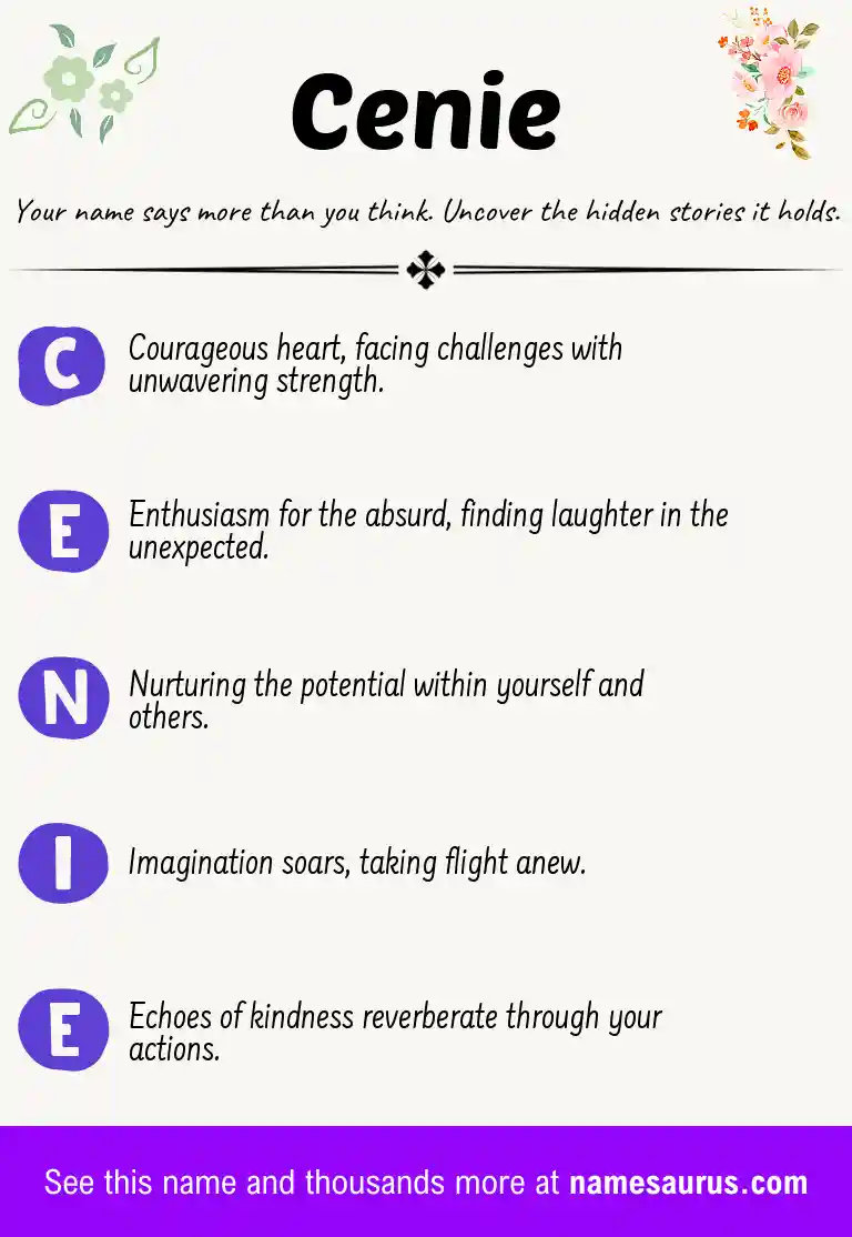 Acrostic poem about Cenie.