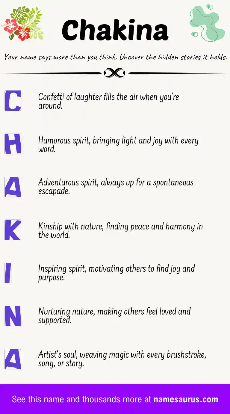 Acrostic poem about Chakina.