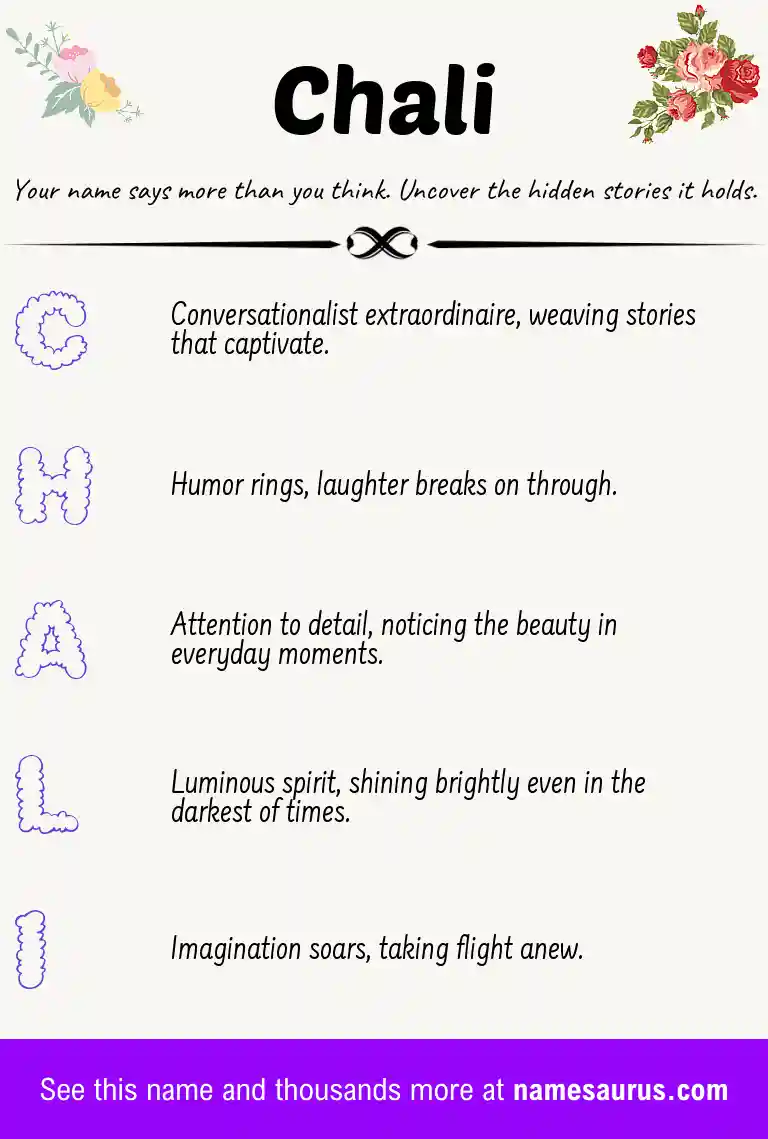 Acrostic poem about Chali.