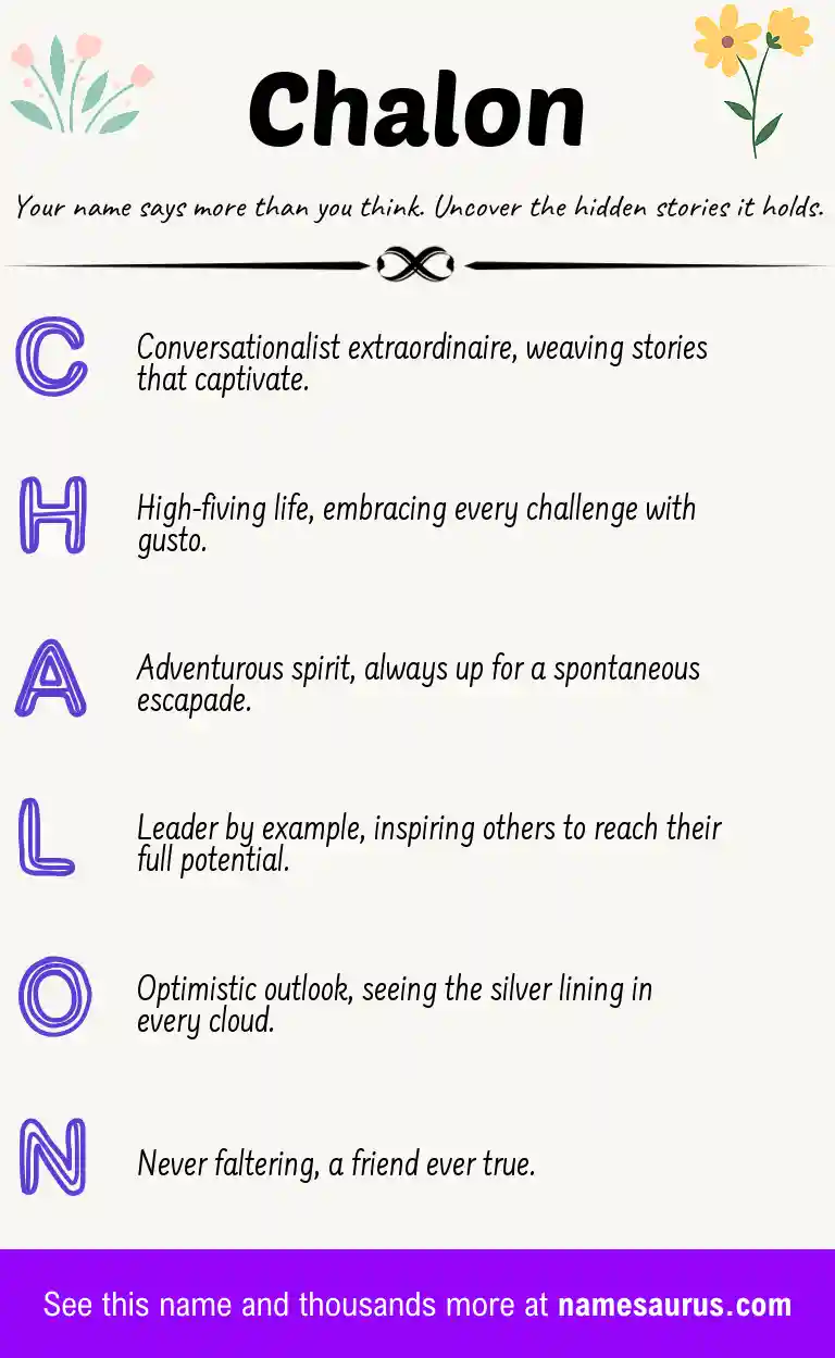 Acrostic poem about Chalon.