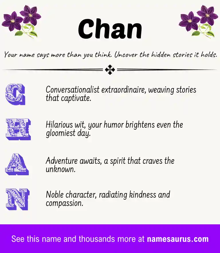 Acrostic poem about Chan.