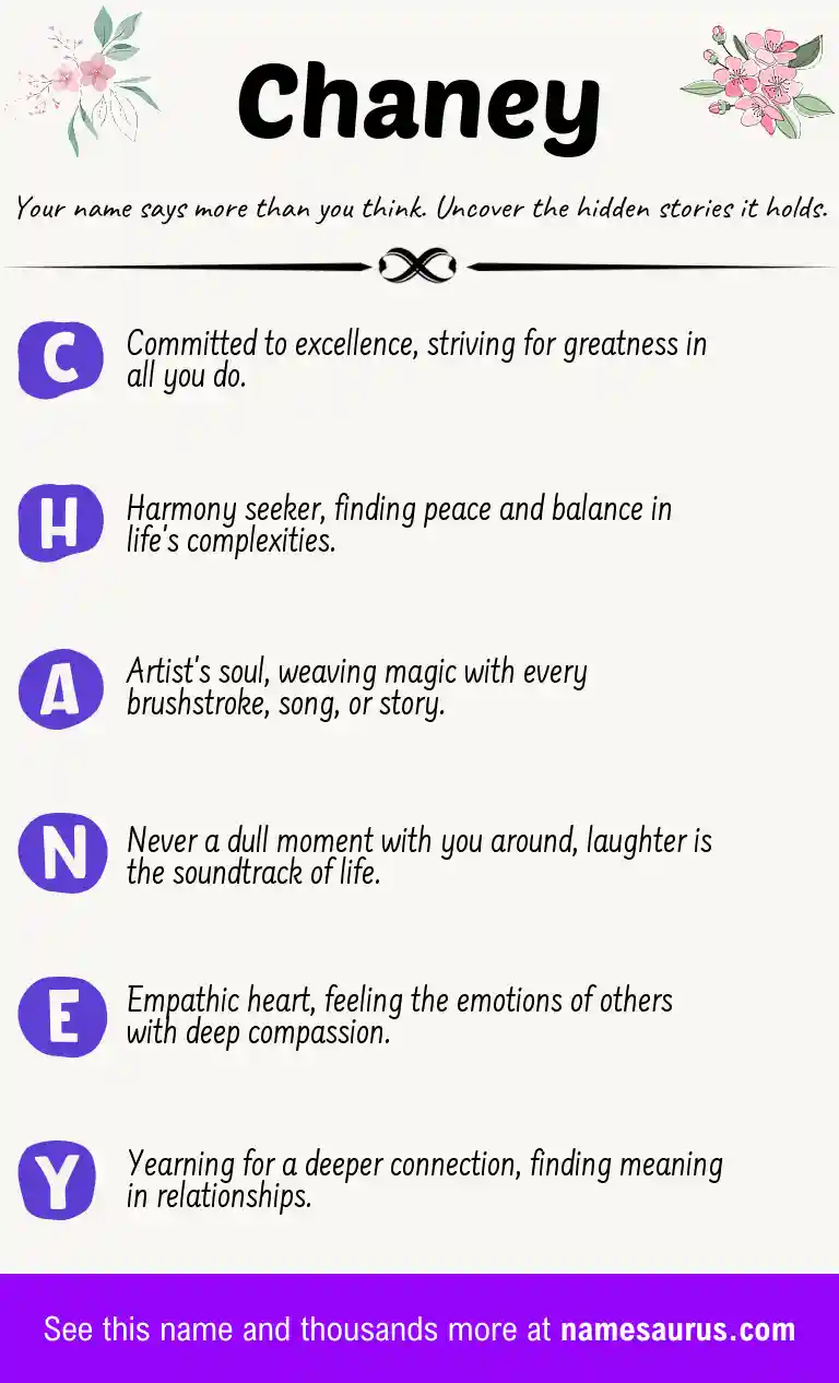 Acrostic poem about Chaney.