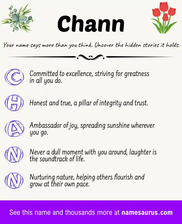 Acrostic poem about Chann.
