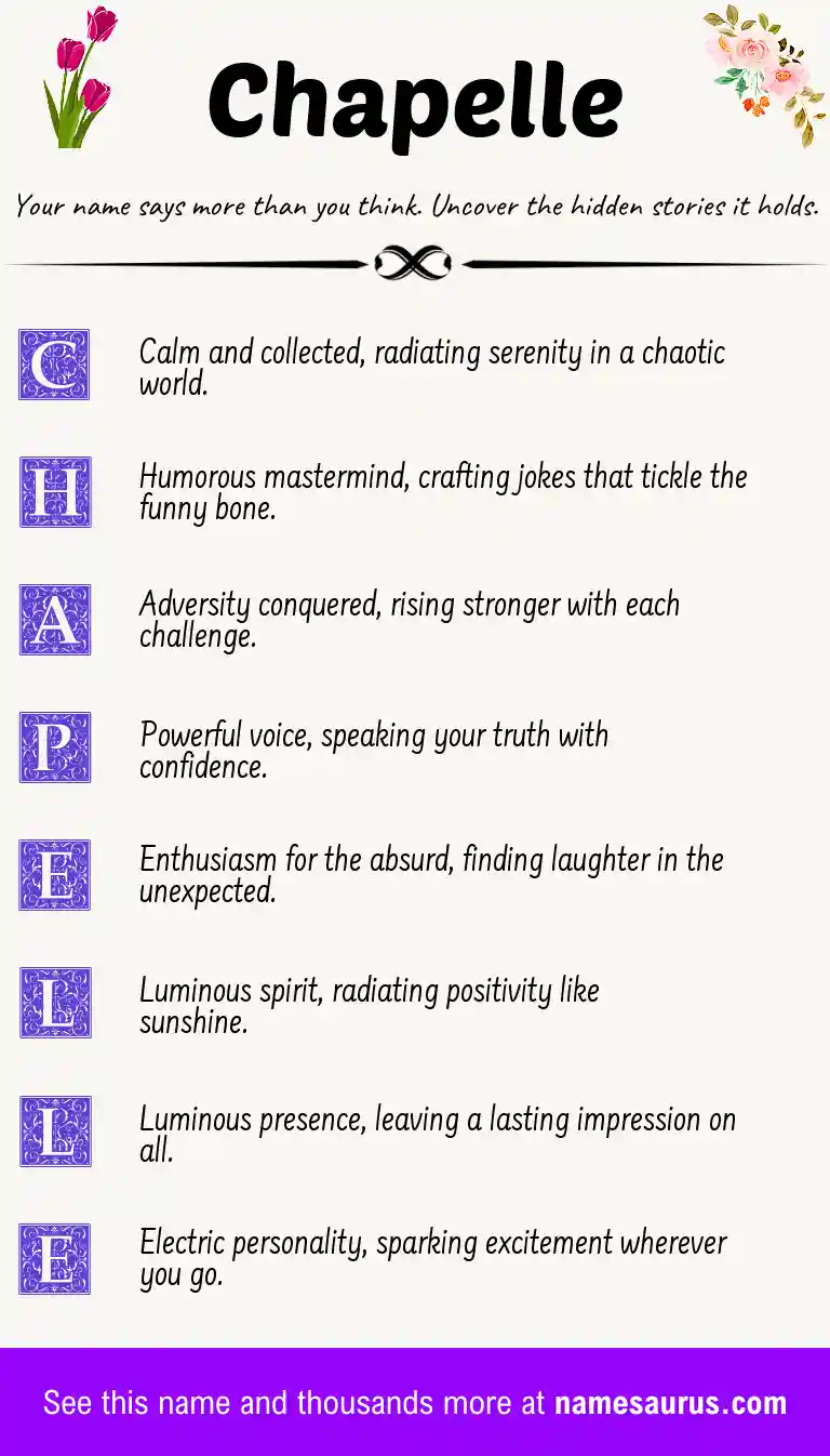 Acrostic poem about Chapelle.