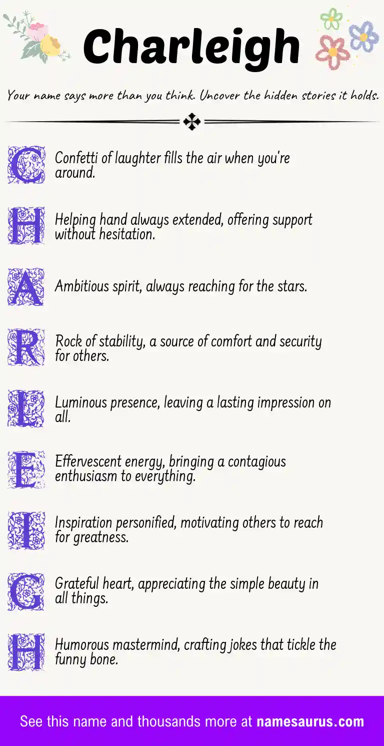 Acrostic poem about Charleigh.