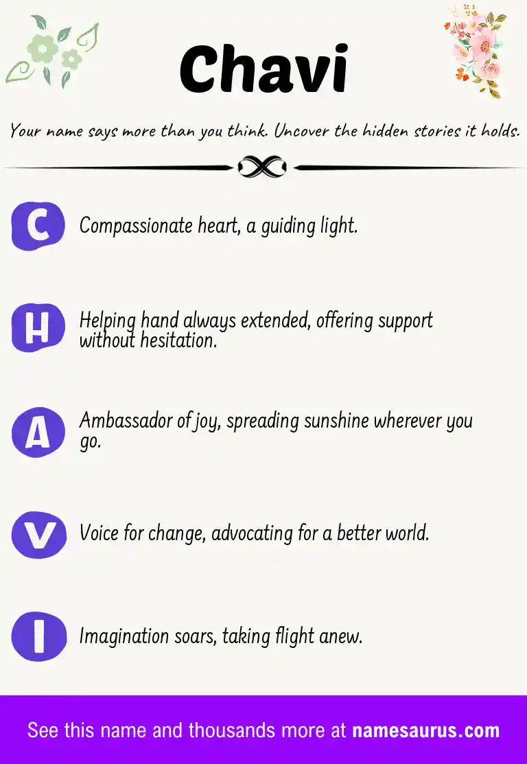 Acrostic poem about Chavi.