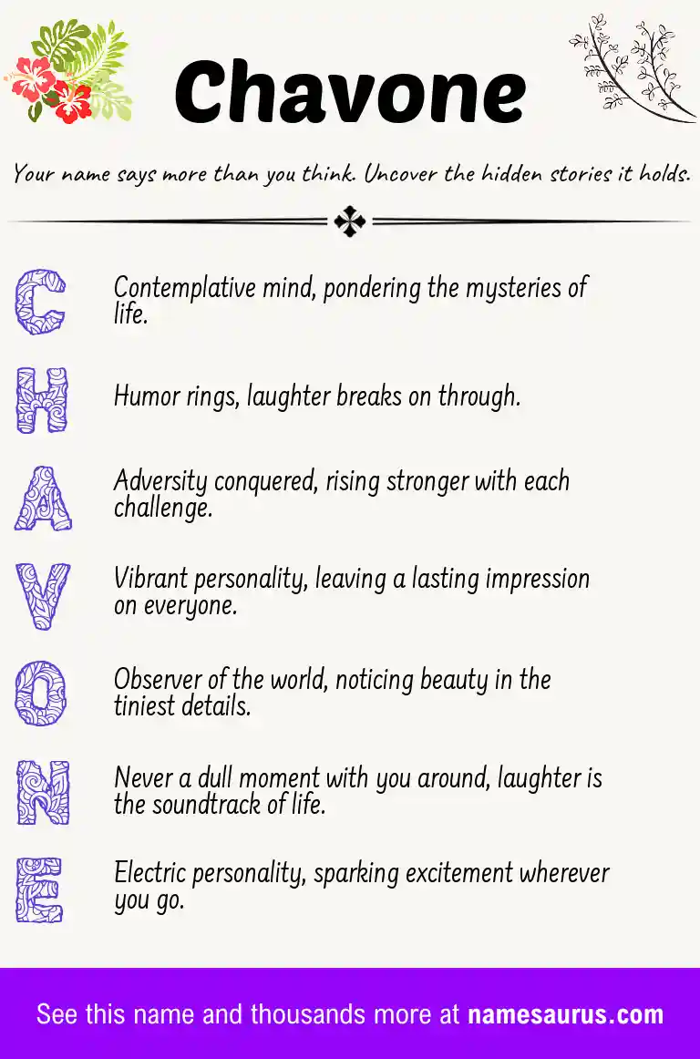 Acrostic poem about Chavone.