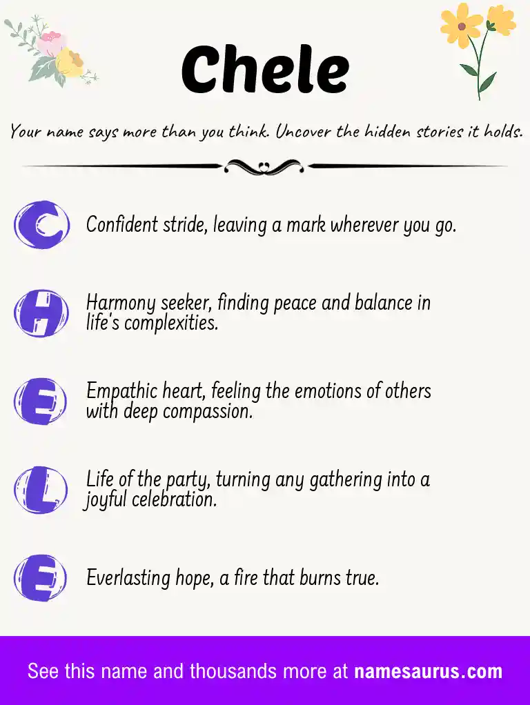Acrostic poem about Chele.