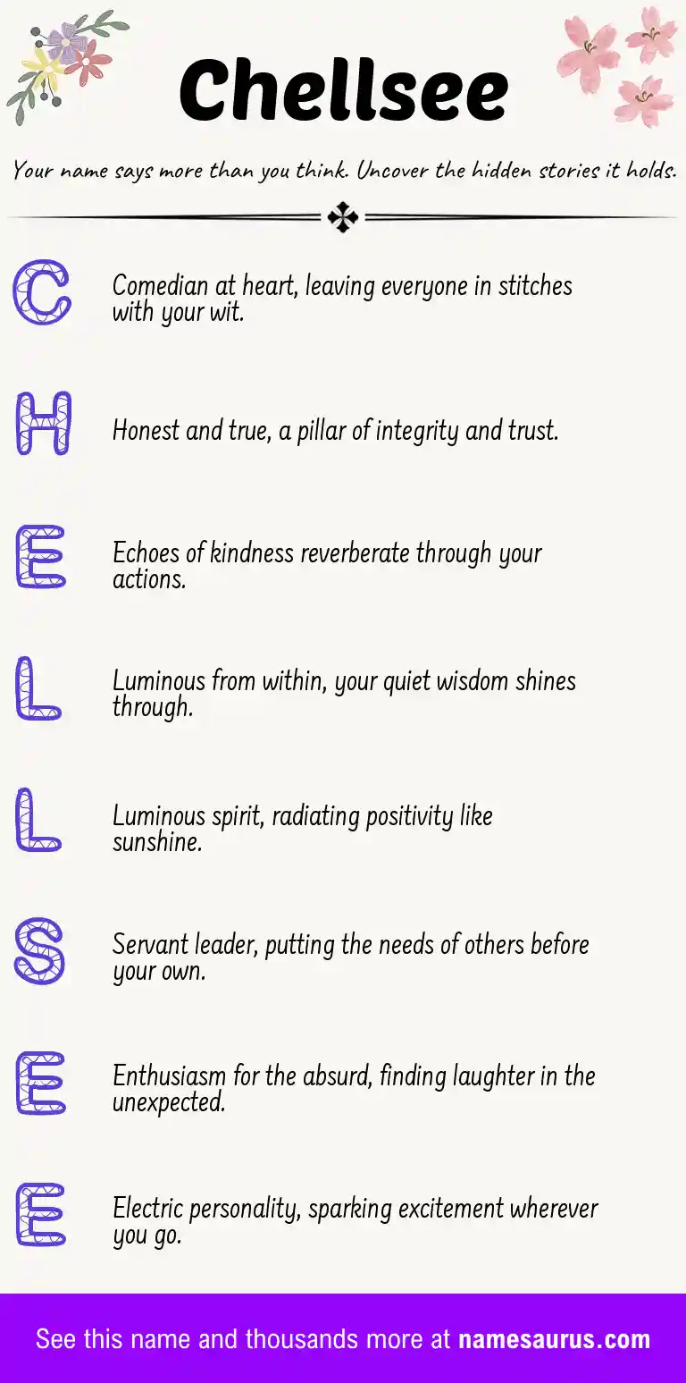 Acrostic poem about Chellsee.