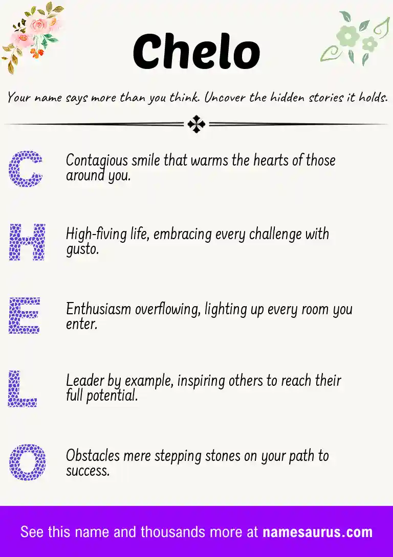 Acrostic poem about Chelo.
