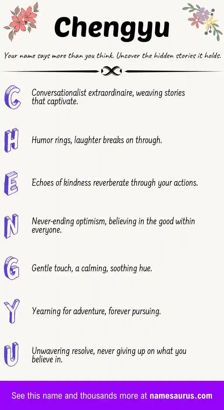 Acrostic poem about Chengyu.