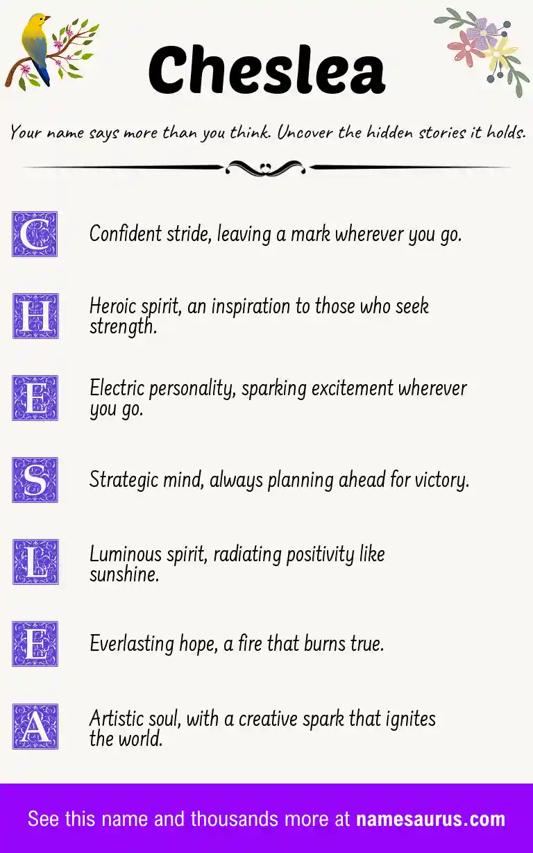 Acrostic poem about Cheslea.