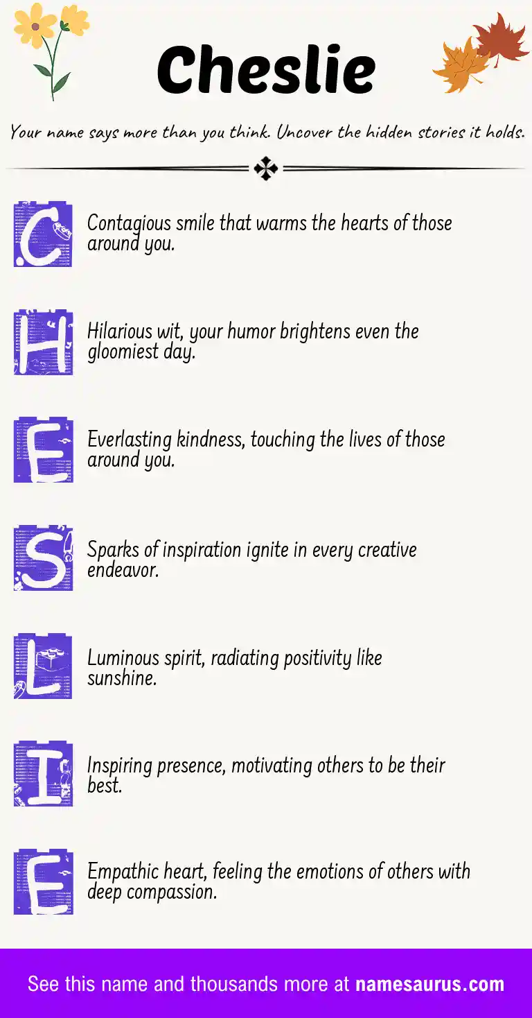 Acrostic poem about Cheslie.