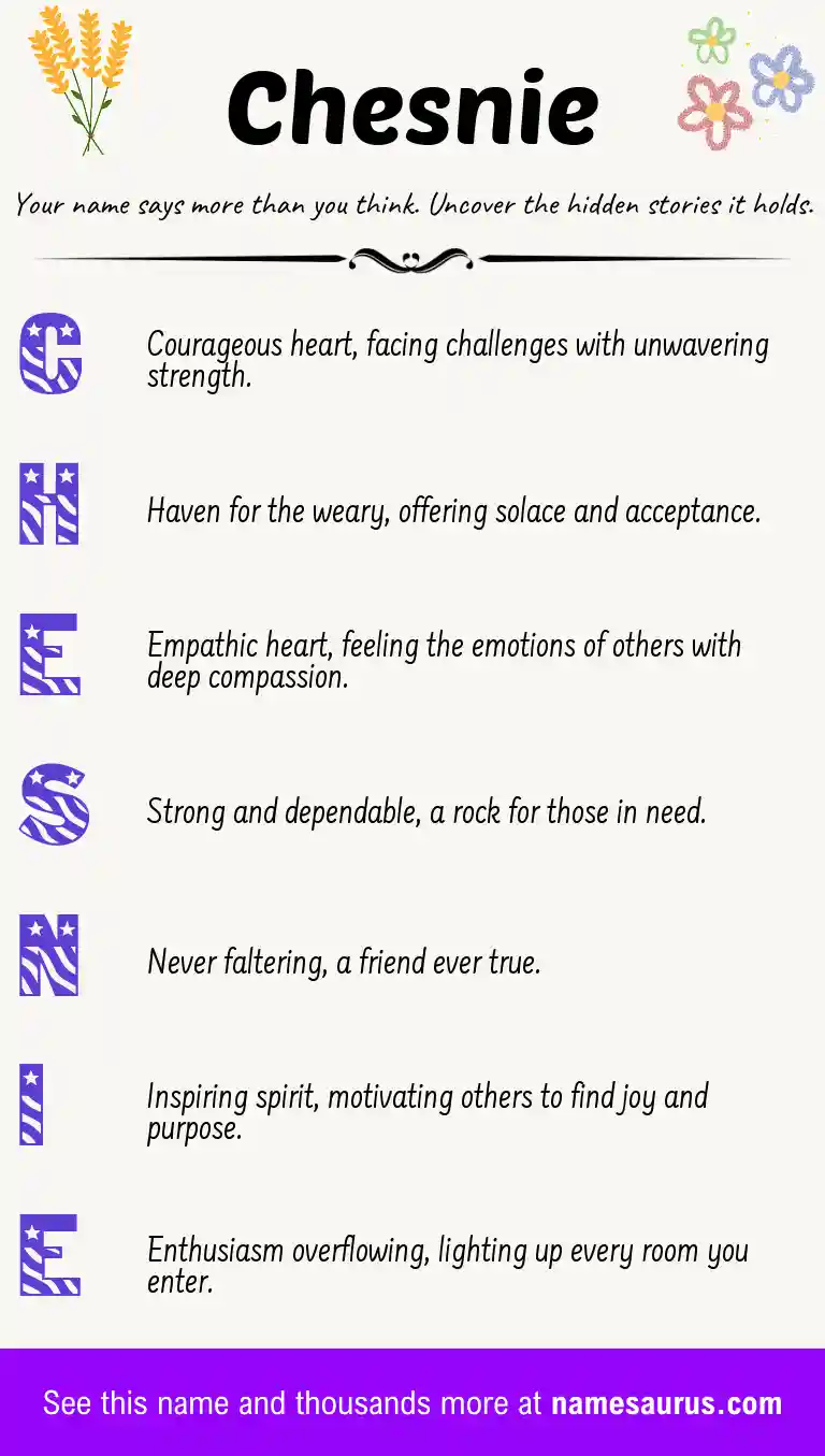 Acrostic poem about Chesnie.