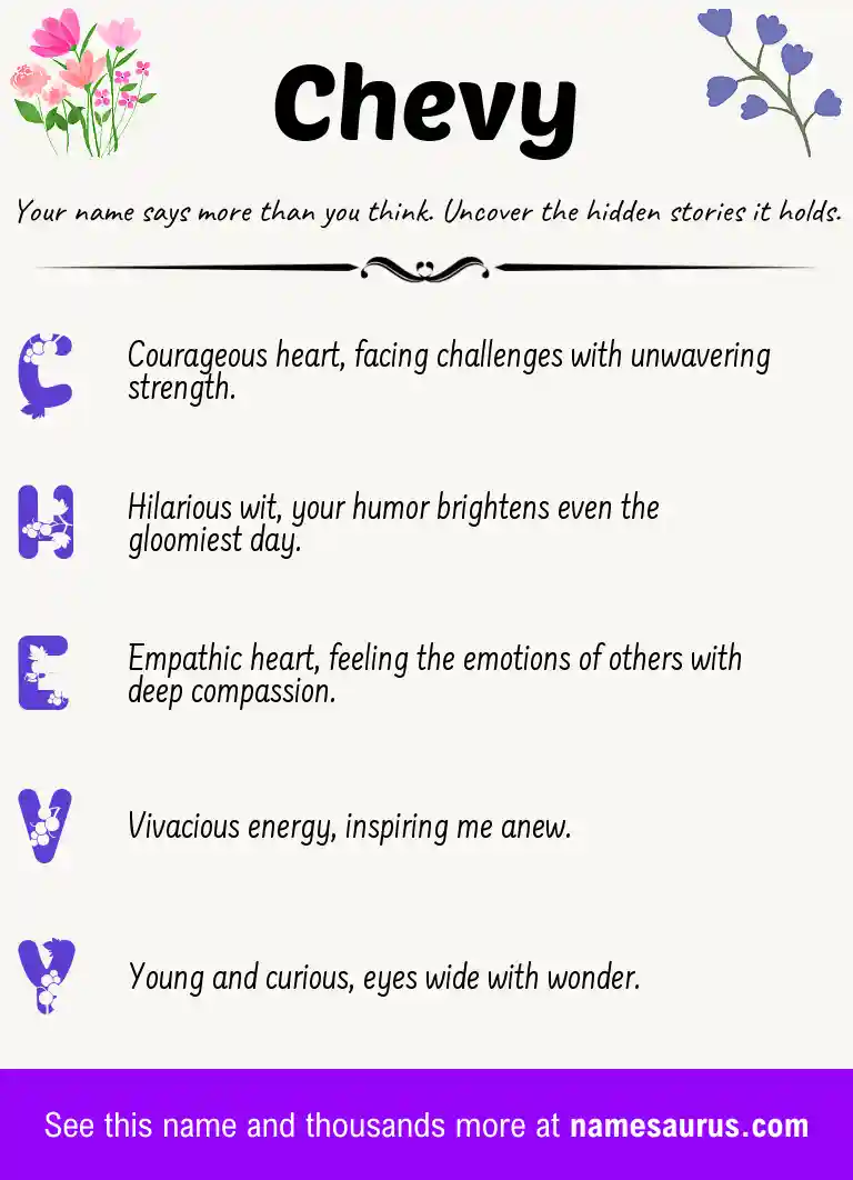 Acrostic poem about Chevy.
