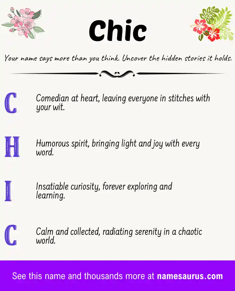 Acrostic poem about Chic.