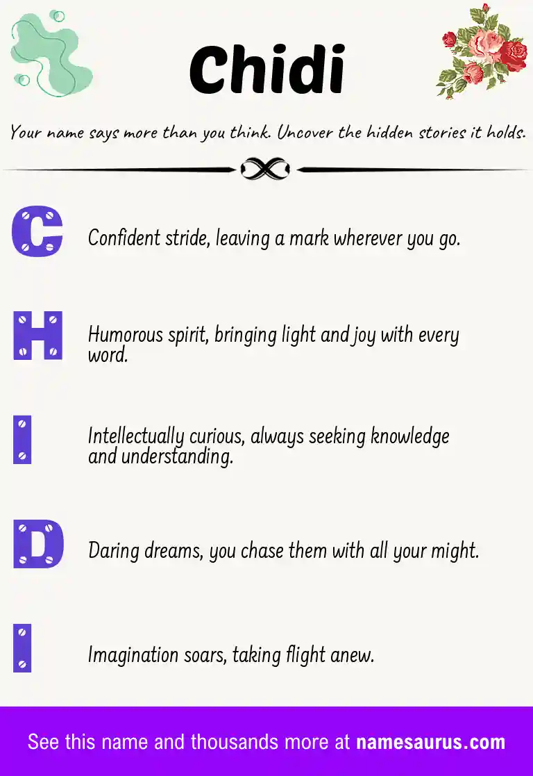 Acrostic poem about Chidi.