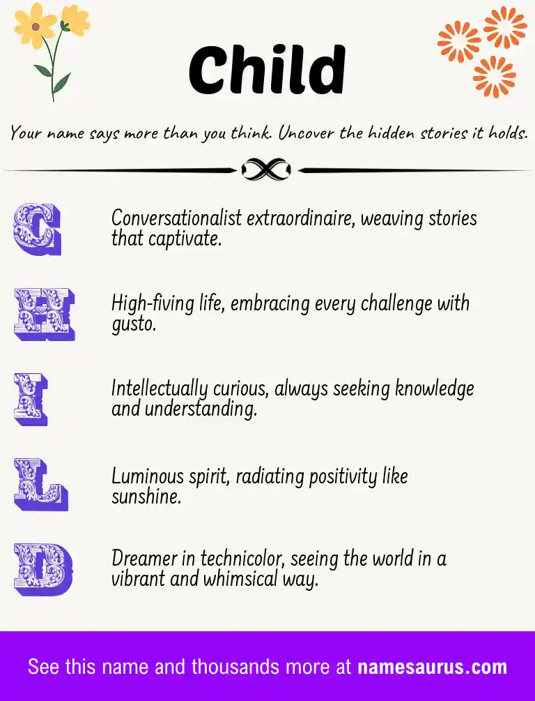 Acrostic poem about Child.