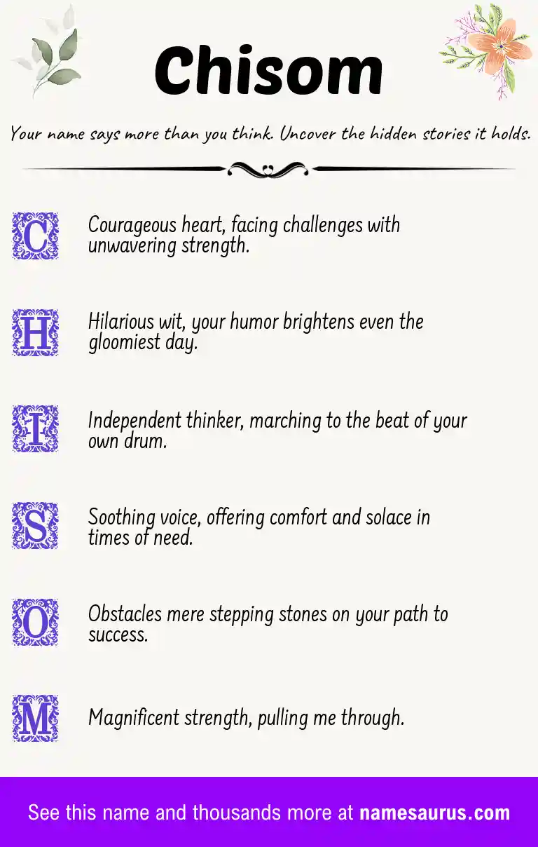 Acrostic poem about Chisom.