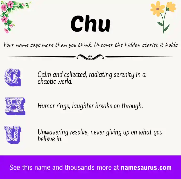 Acrostic poem about Chu.