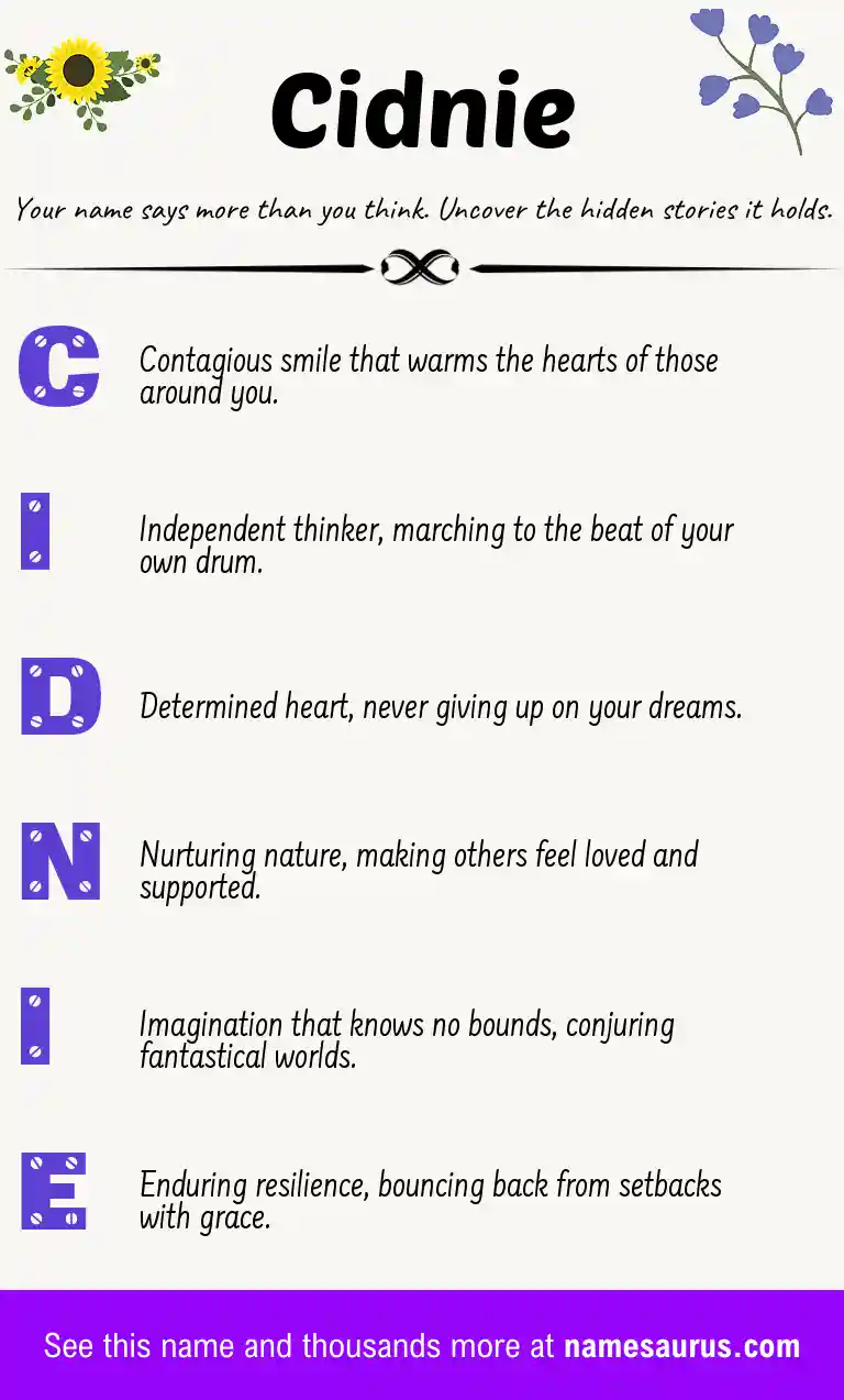 Acrostic poem about Cidnie.