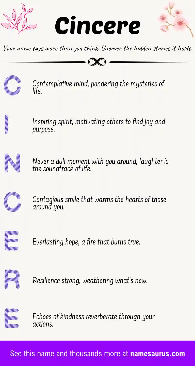 Acrostic poem about Cincere.