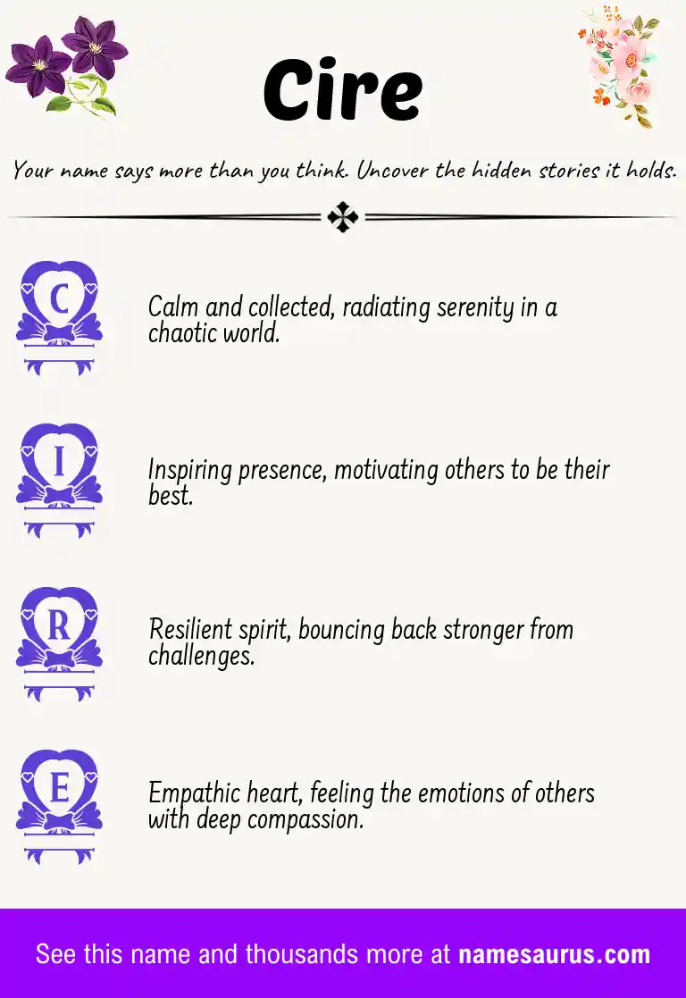 Acrostic poem about Cire.