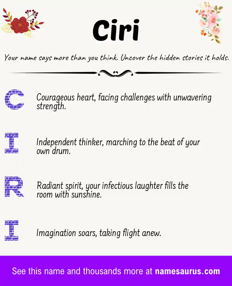 Acrostic poem about Ciri.