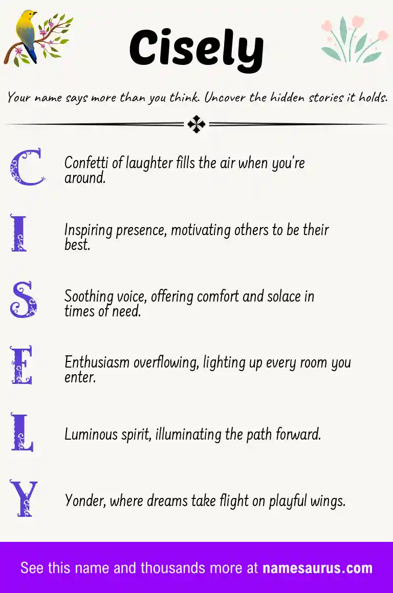 Acrostic poem about Cisely.
